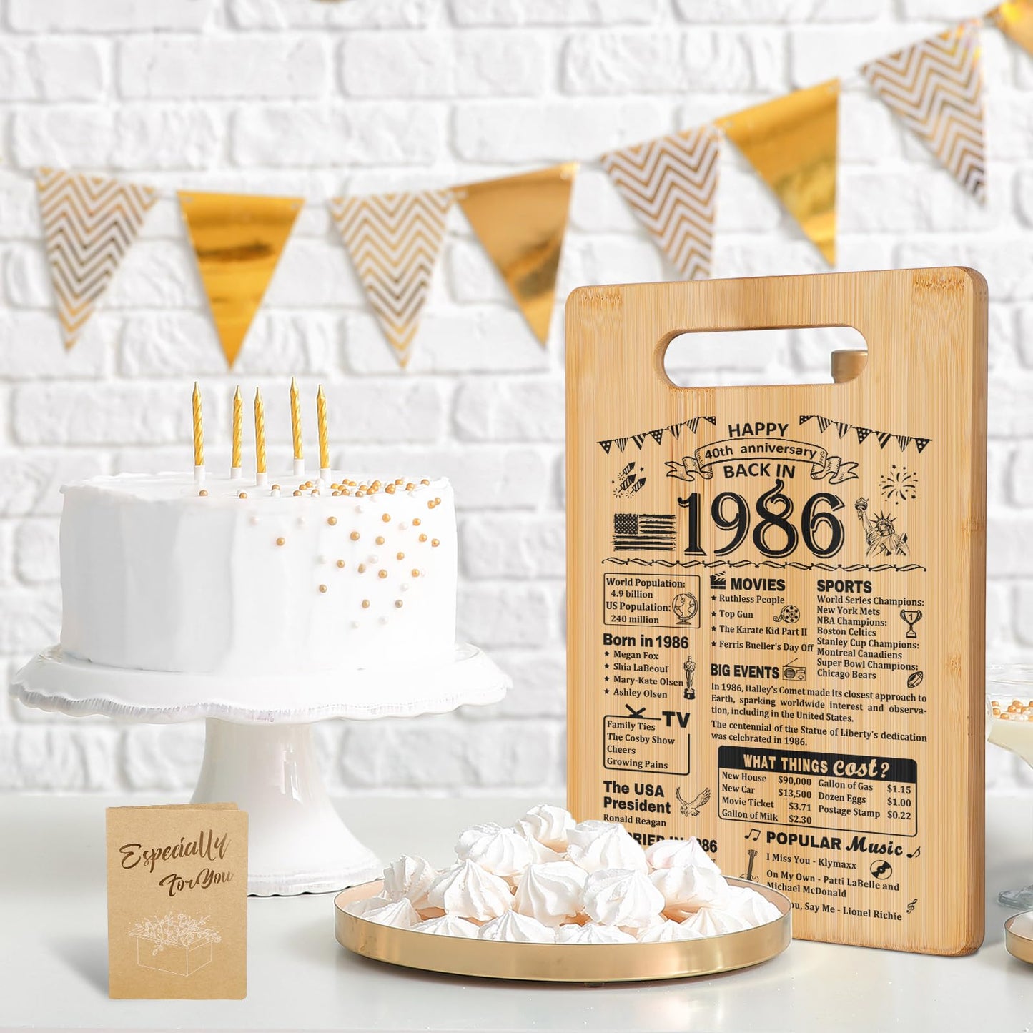 40th Wedding Anniversary for Women Men,Back In 1986&40 Years of Marriage Double sided Cutting Board Gift for Her Him,best 40 years anniversary Decorations for couple