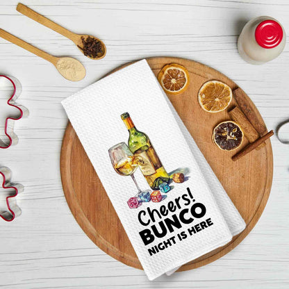 Bunco Gifts Kitchen Towel, Bar Cart Decor, Funny Bar Cart Bartender Wine Hand Towel for Bathroom Kitchen, Wine Bunco Gifts for Women