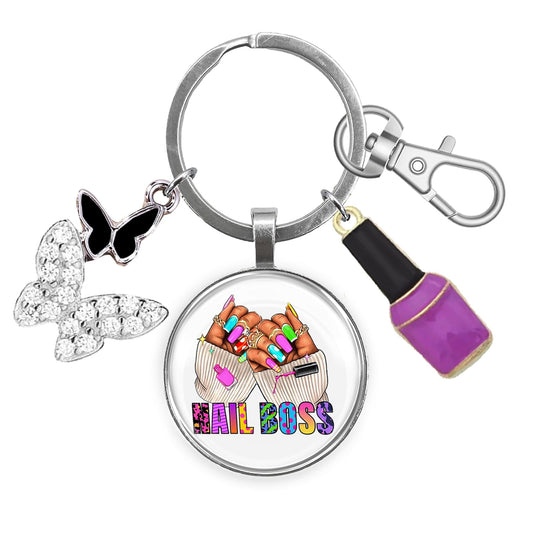 Manicurist Gifts Nail Tech Keychain for Christmas Graduation Retirement Thank You Gifts for Nail Hustler Technician Artist Stylist Women Men Salon Owner Boss Beautician Instructor Cosmetology Jewelry