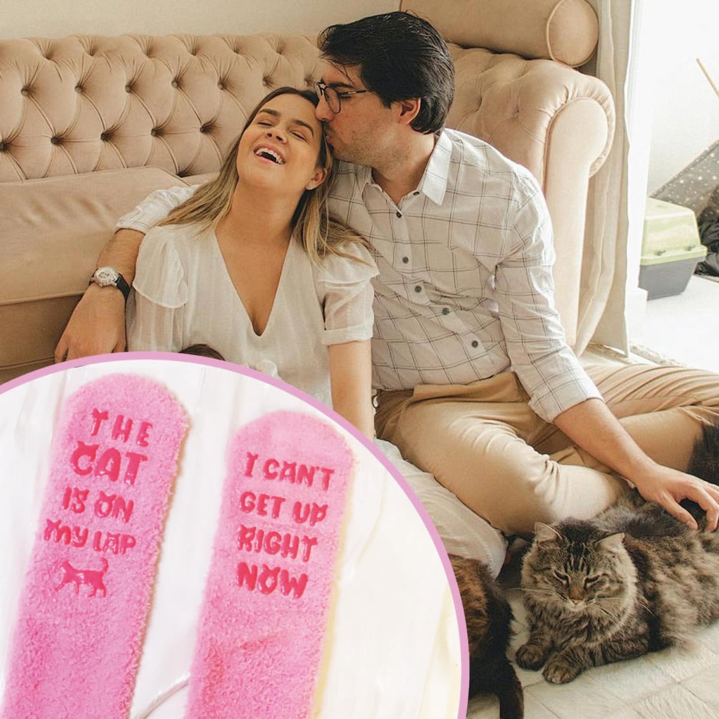 Mothers Day Gifts for Mom Grandma Wife- Funny Cat Mom Fuzzy Slipper Socks