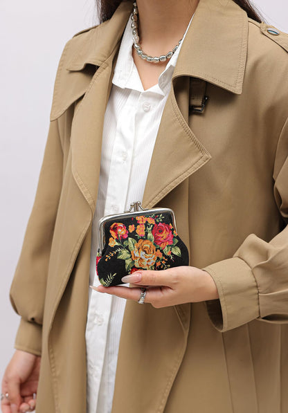 Cute Floral Buckle Coin Purses Vintage Pouch Kiss-lock Change Purse Wallets…