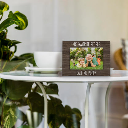 Poppy 4x6 Picture Frame, Grandfather Gifts, Grandpa Photo Frame, Grandkids Photo Frame, Gifts for Grandpa from Grandkids, My Favorite People Call Me Poppy Picture Frame for Desk Decor