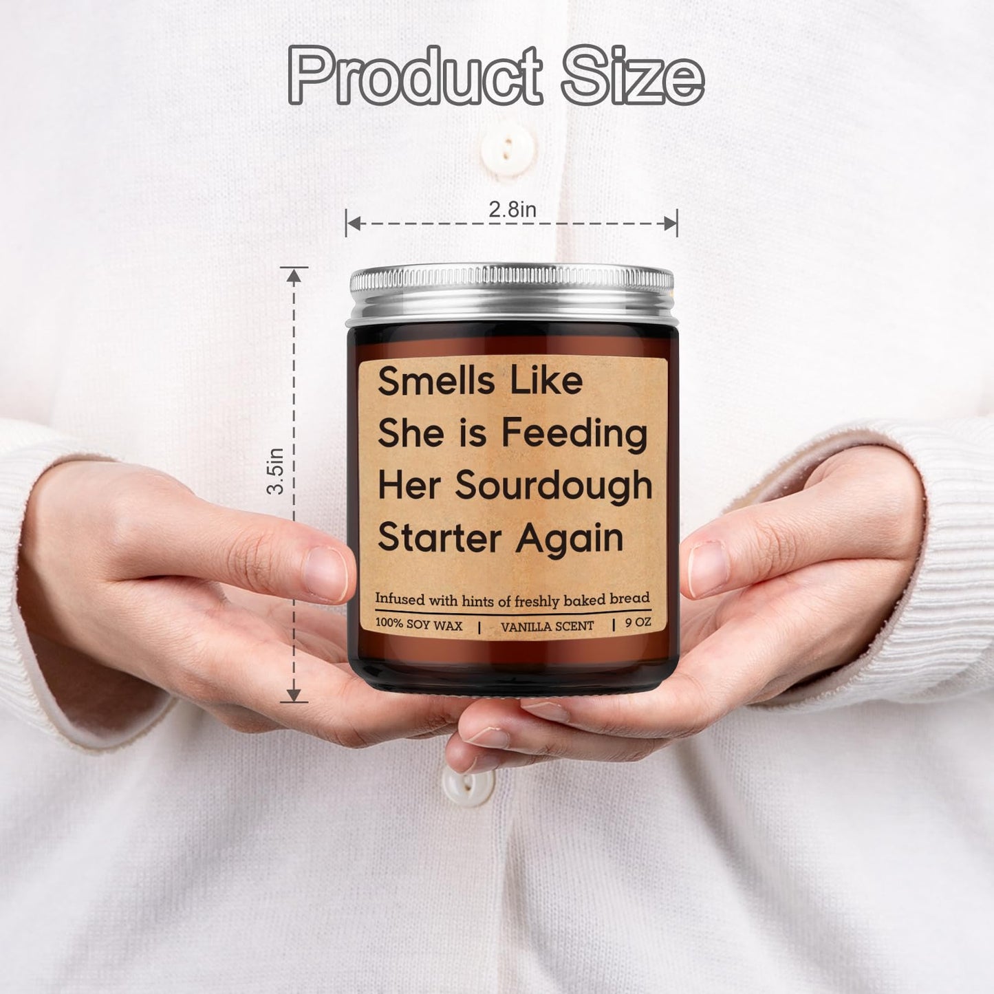 Miracu Candle, Baking Gifts for Sourdough Bakers, Sourdough Gifts for Women, Starter, Sour Dough Bread Making Present for Bread Baker Lover, Funny Mothers Day Birthday Idea for Friend Sister Wife Her