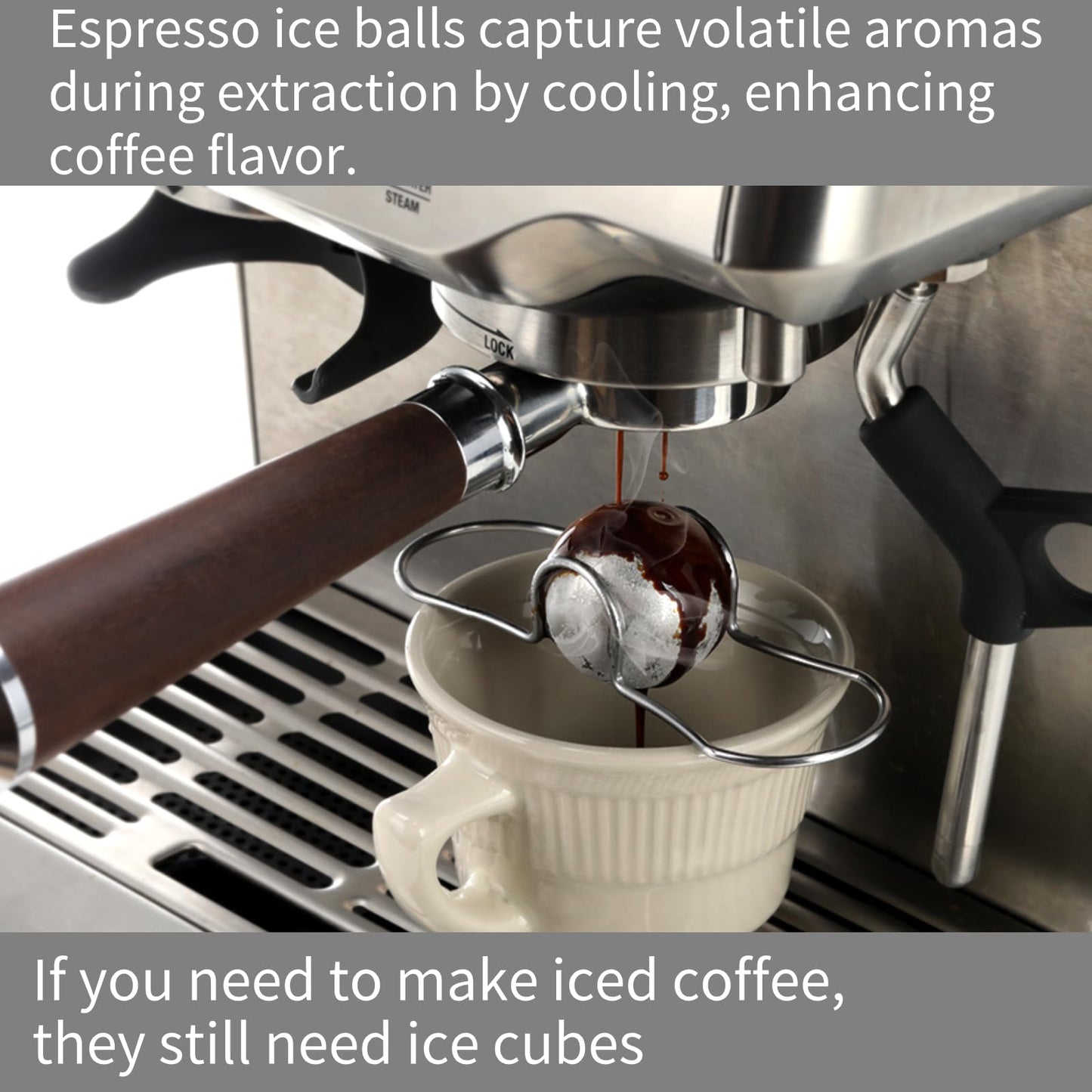 Upgrade 2 Pack Espresso Frozen Ball for Espresso Coffee, Stainless Steel Espresso Chilling Ball Espresso Cooler Espresso Machine Accessories