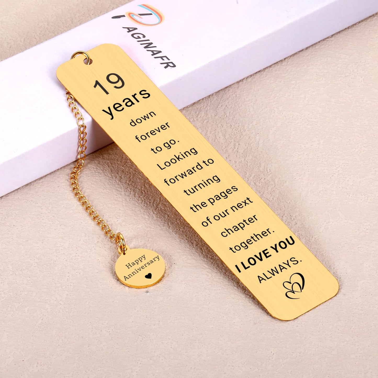 19th Bronze Anniversary Gifts for Men Women, 19th Wedding Anniversary Bookmark Gifts for Wife Husband Couples, Bronze Gift for 19 Year, Happy 19 Anniversarys Bookmark Gift for Mothers Day Fathers Day