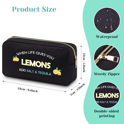 Lemon Gifts Lemon Lover Gift for Women Lemon Makeup Bag Fruit Zipper Pouch Bag Funny Cosmetic Bag Travel Toiletry Bag for Women Fruit Lover Best Friend Bestie Birthday Friendship Christmas