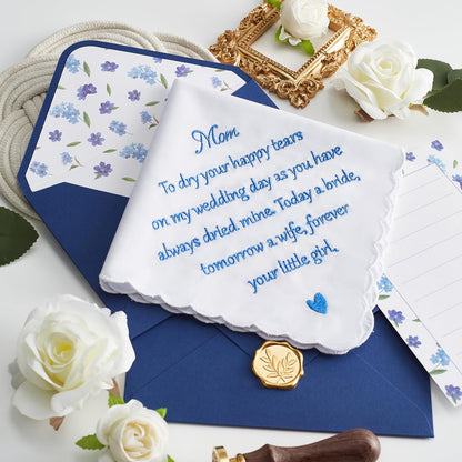 Mother of the Bride Gifts Wedding Handkerchief, AKI-106E-Mom
