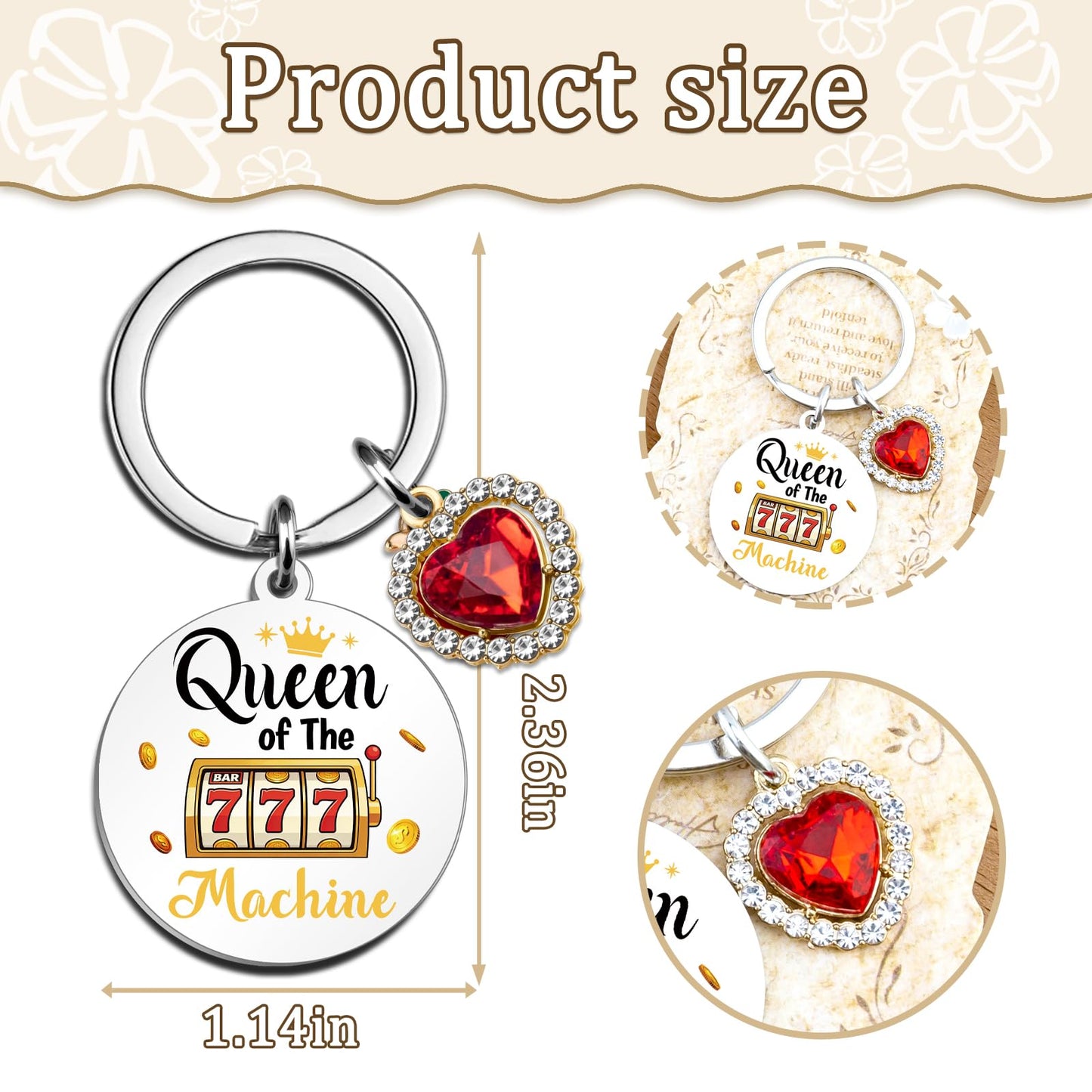 Gambling Gifts for Gambler Slot Machine Keychain Casino Gifts for Women Casino Lovers Gambling Keychain Queen of The Slot Machine Gift Good Luck Gift
