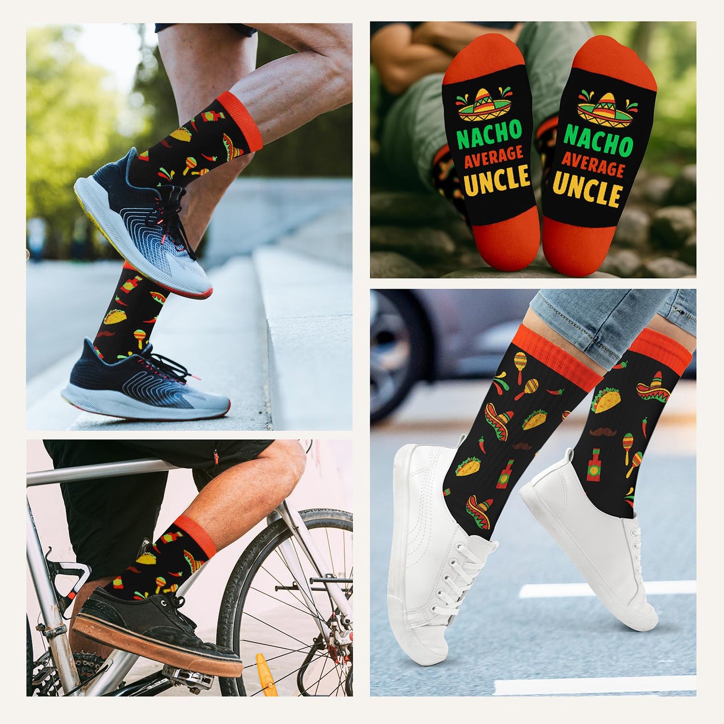 ZAGKOO Fathers Day Gift for Papa Dad Uncle Grandpa Brother Nephew - Nacho Sock for Men, Mothers Day Gifts for Mom Daughter