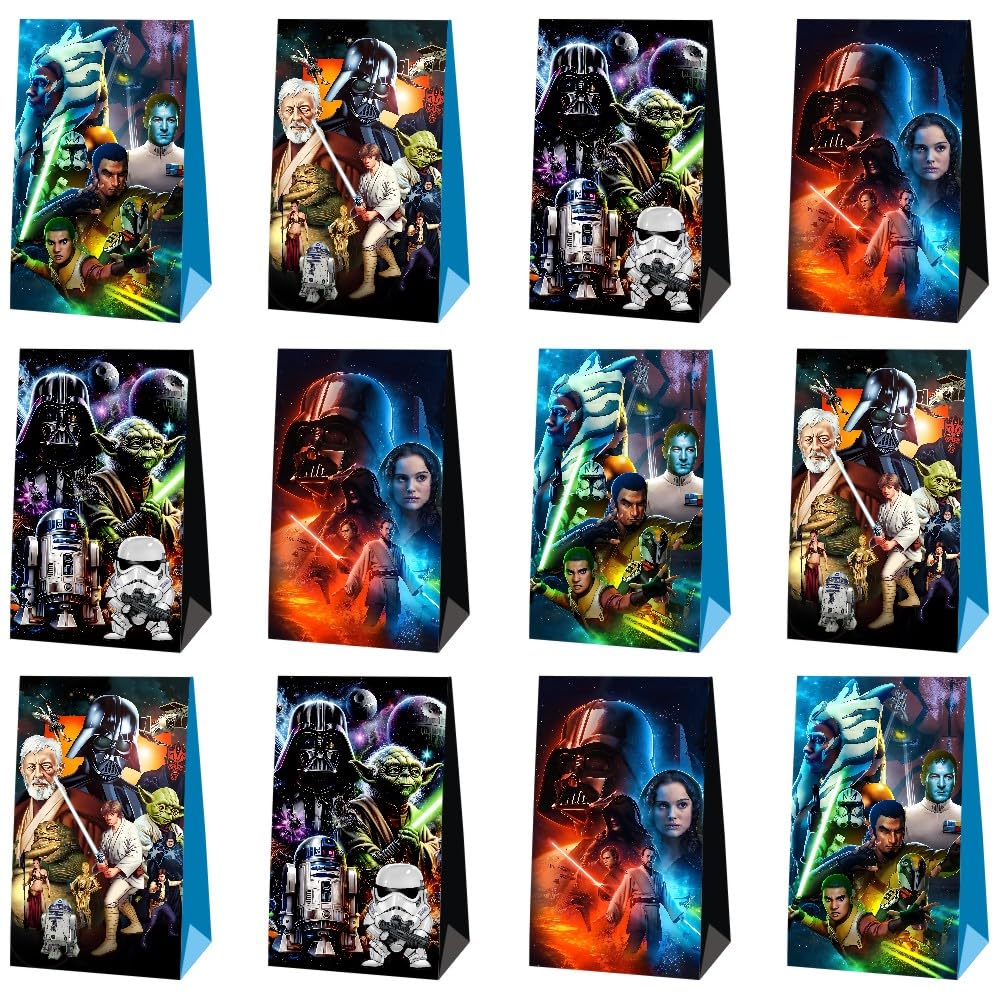 Mozin 12Pcs Star of Wars Party Gift Bags Goodie Bags, Star of Wars Party Supplies for Kids Birthday Decorations