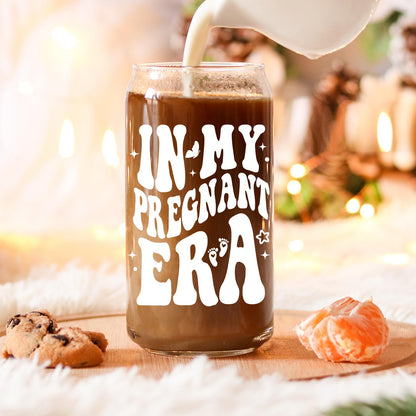 Fairy's Gift Pregnant Women Iced Coffee Cup, Cute Pregnant Mom Gifts, New Mama 16 oz Coffee Glass Cup, 1st Mothers Day, Congratulations Pregnancy Gifts for Expecting Mom First Time Mommy, Mommy to Be