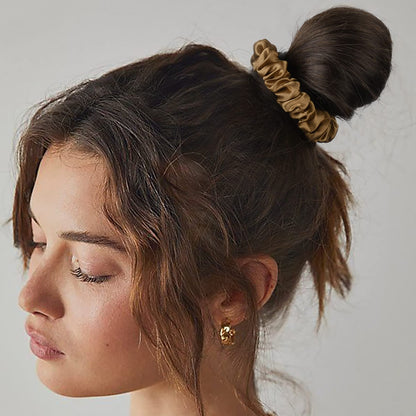 8 Pack Satin Scrunchies - Soft Hair Ties for Bachelorette Party Favors and Bridesmaid Proposal Gifts (Ivory, Rose Gold, Gold, Wine, Black)