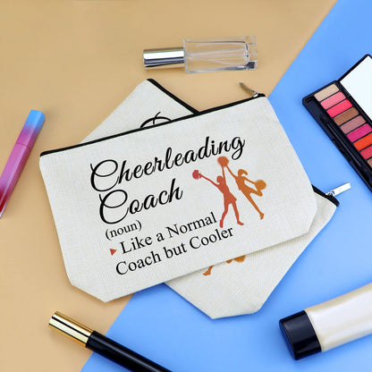 2 Pcs Cheerleading Coach Gift Makeup Bag for Women Cheer Coach Mom Appreciation Gifts Cheerleader Mother's Day Birthday Gift for Cheer Mom Coaches Thank You Gifts Cosmetic Bag Travel Toiletry Bags