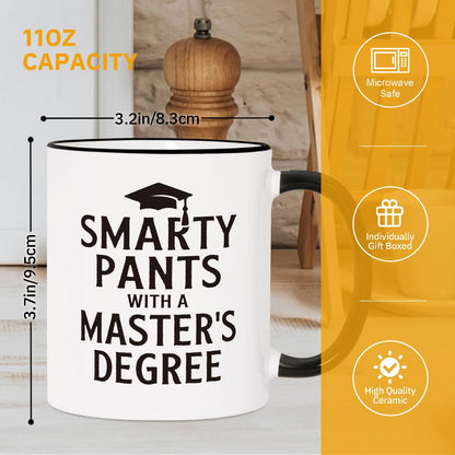 Petalsun Masters Degree Graduation Gifts, Funny Masters Degree Mug, Graduation Gift for Her, Him, Graduates, Grad Gift for Women, Men, Masters Graduation Decorations, 11oz