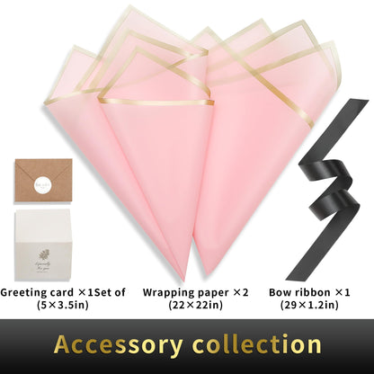 KeerXunBag personalized pink gift Bag with the first letter F- a letter combination paper bag set featuring bows, tissues, greeting cards and envelopes, suitable for ladies, girls' birthdays and weddings