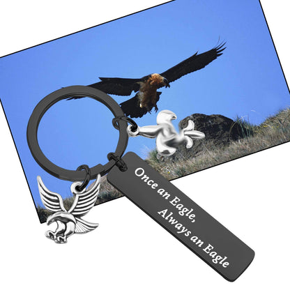 ENSIANTH Eagle Gift for Scouts Scout Keychain Scouts Leader Gift Scout Court of Honor Gift Eagle Keychain (Black)