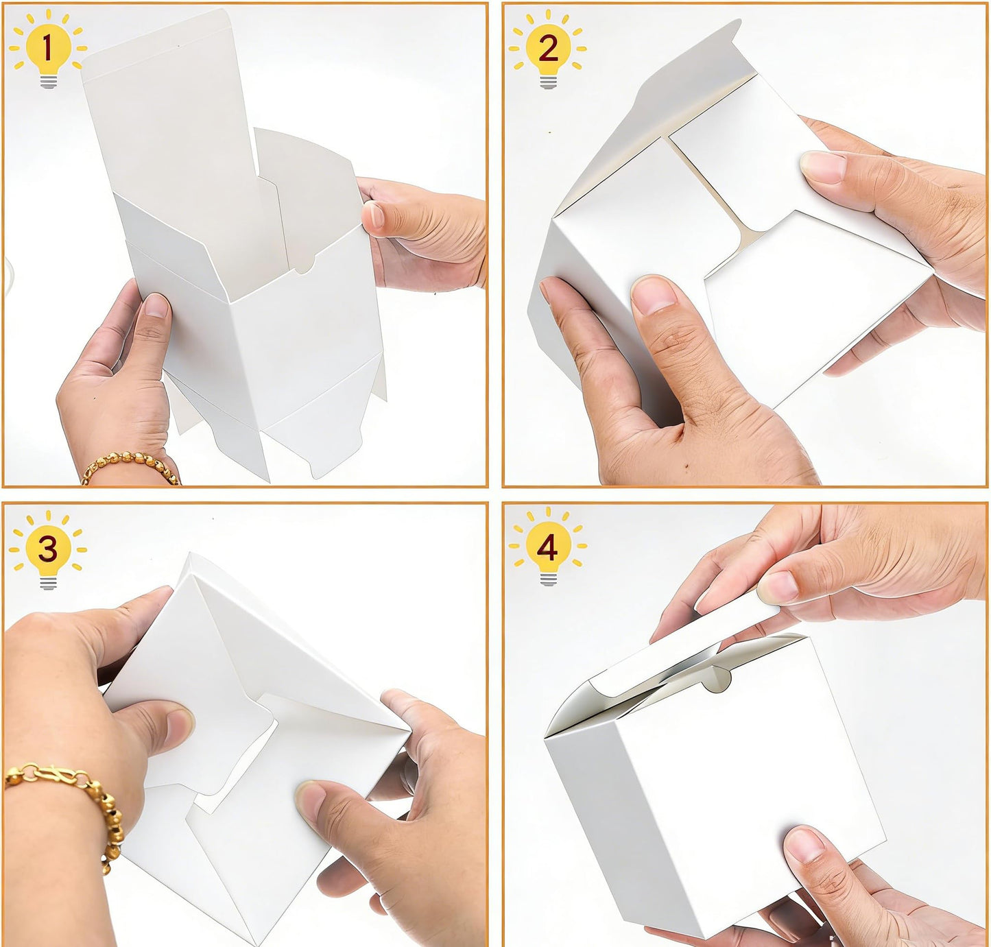 Jucoan 100 Pack White Paper Gift Boxes with Lids, 4 x 4 x 4 Inch Gift Wrapping Box Party Favor Box Goodies Treat Boxes Candy Boxes for Wedding, Bridesmaids Proposal, Birthday, Graduation, Mother's Day