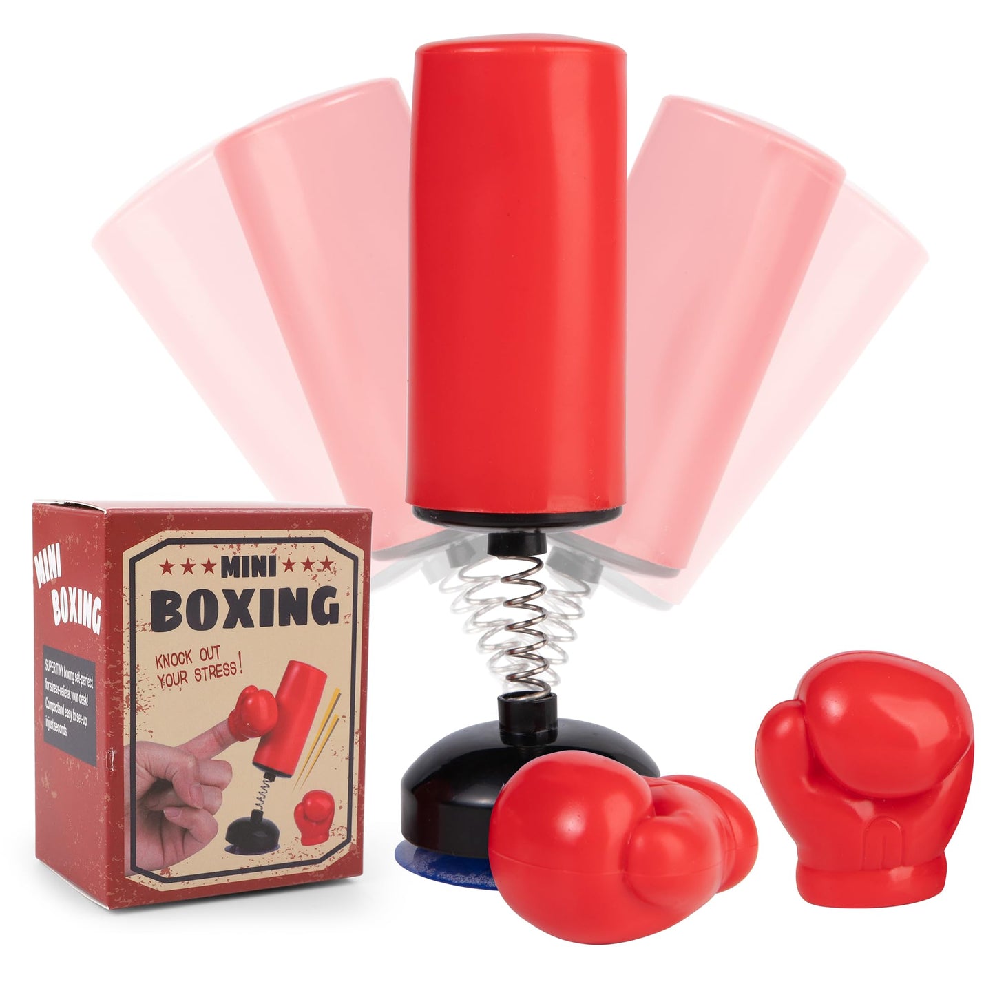 Mini Boxing Bag Set with 1 Punching Bag and 2 Gloves, Desktop Boxing Stress Relief Gift for Adult Cool Mini Stuff Desk Decoration