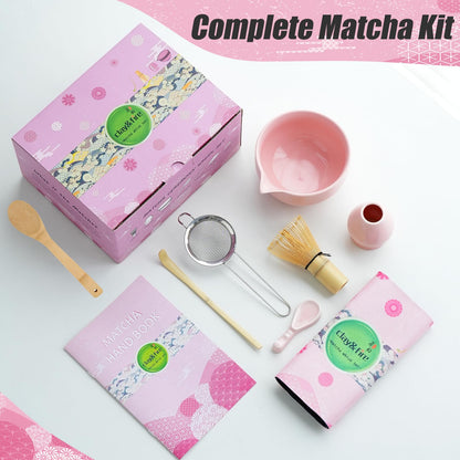 Clay&Fire Matcha Whisk Set, 9 pcs Ceramic Matcha Set, Gifts for Women,Matcha Bowl with Spout and Whisk, Matcha Kit for Matcha Lovers, Gift Mother's Day, Birthday, Anniversary