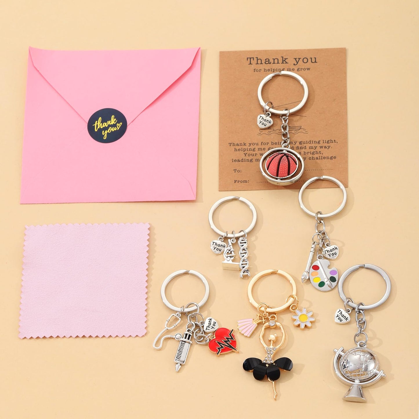 Teacher Appreciation Keychain Gifts Graduation Back To School Gifts from Student Thank You for Helping Me Grow Keychain