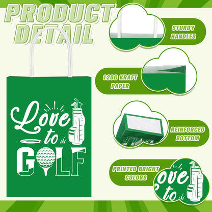 Resholder 30 Pcs Golf Party Favor Bags Sports Themed Party Decorations Golf Goodie Gift Bags with Handles Portable Candy Treat Pouch for Kids Boys Golfers Birthday Supplies