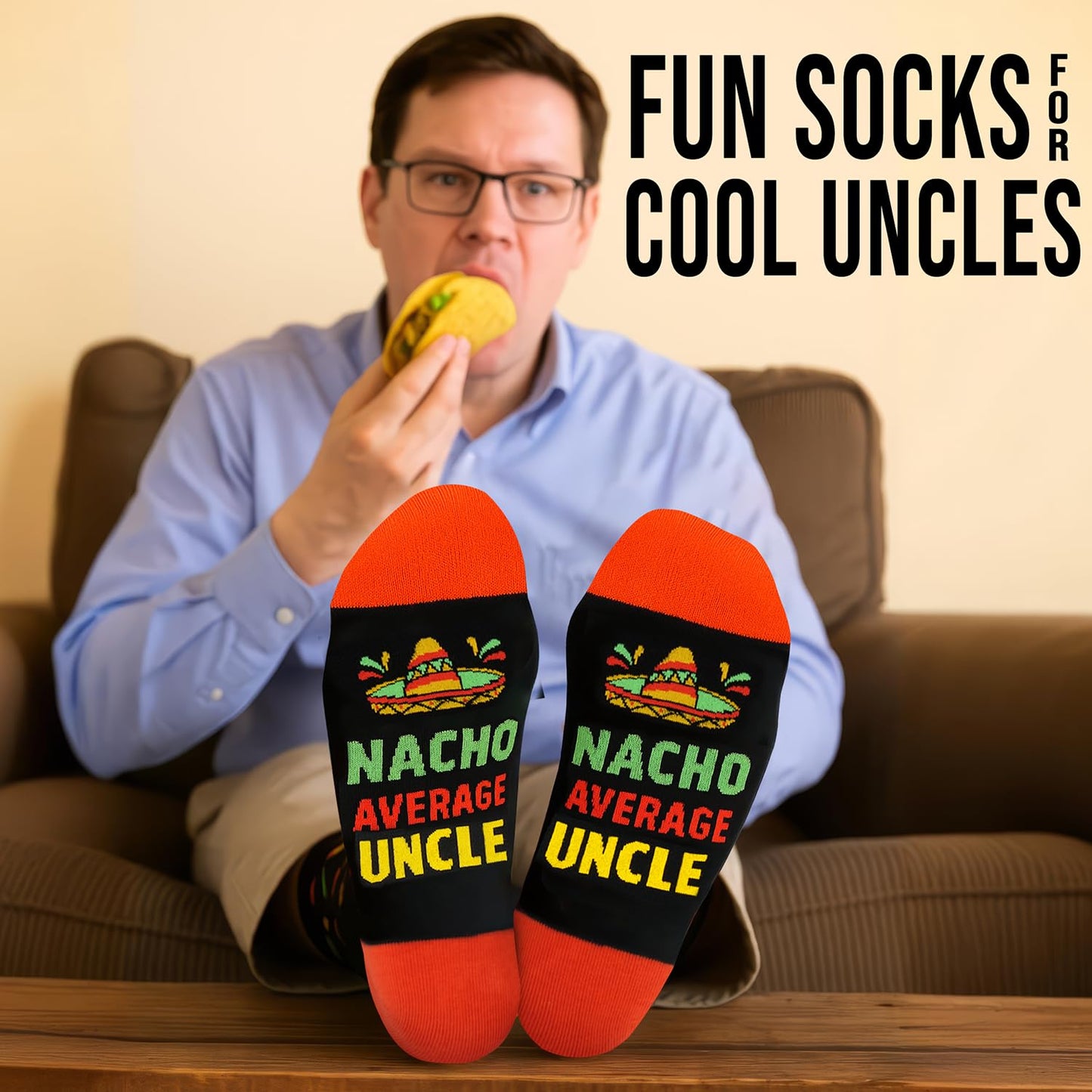 ZAGKOO Fathers Day Gift for Papa Dad Uncle Grandpa Brother Nephew - Nacho Sock for Men, Mothers Day Gifts for Mom Daughter