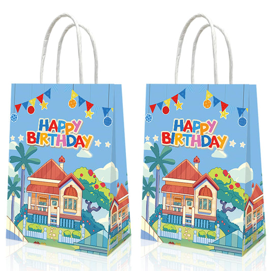 20 PCS Blue Dog Birthday Party Supplies, Cartoon Dog Party Decorations Gift Bags,Blue Birthday Party Favors Bag