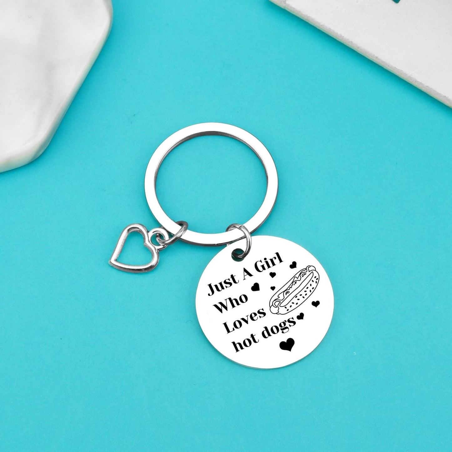 Xiahuyu Hot Dog Gifts for Women Girls Hot Dogs Keychain Hot Dog Lover Gift Food Lover Gift Hot Dogs Themed Gifts Christmas Birthday Present for Her Best Friend Sister Daughter Girlfriend