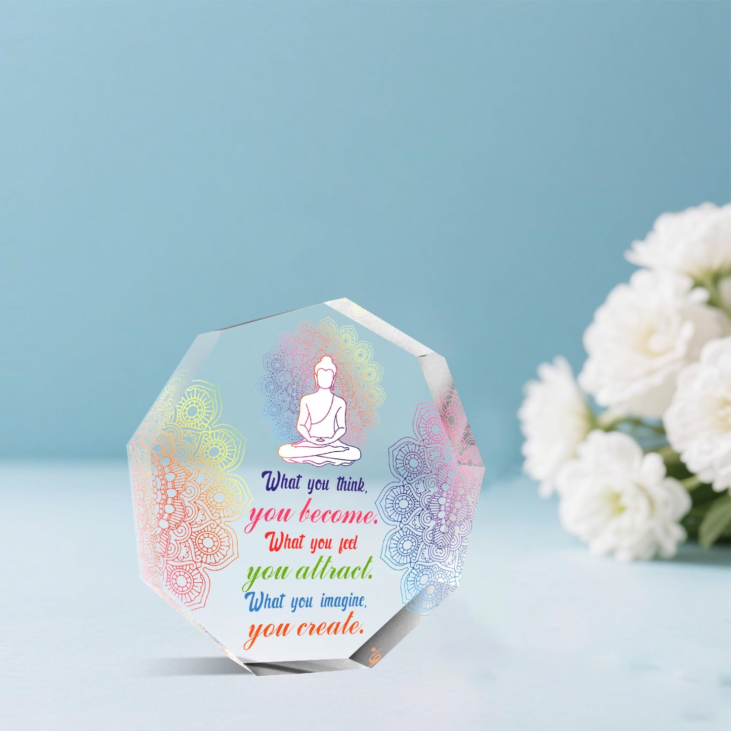 Buddhist Zen Gifts for Women Men Spiritual Meditation Gifts for Women Buddha Acrylic Sign Plaque Yoga Room Meditation Room Decor Sign Zen Den Buddhist Decor Gift for Yoga Lovers Instructor