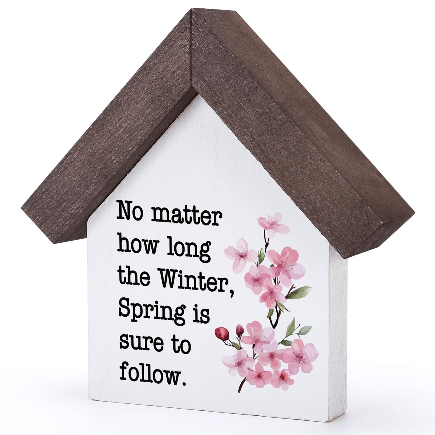 MBL Spring Decorations for Home Office - Wood Spring Inspirational Gifts Easter Basket Stuffers Essentials Farmhouse Rustic Table House Bedroom Living Room Tiered Tray Decor for Women Men Coworkers