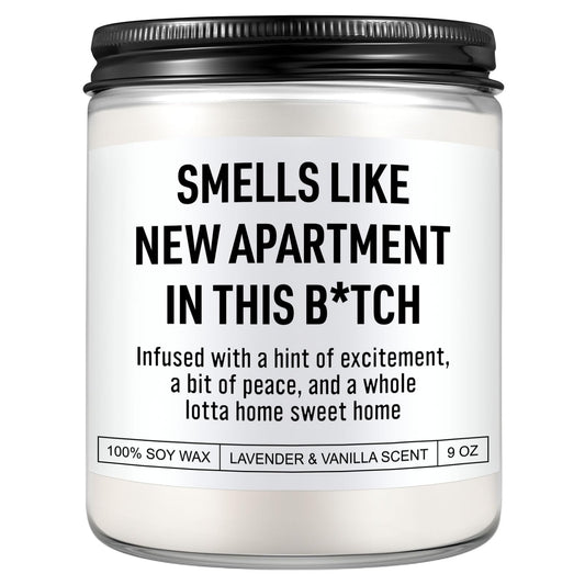 Funny Housewarming Candle, New Apartment Gifts, House Warming Gifts New Home for Men, Women, Couple, Family - First Apartment Essentials, 1st Apt. Must Haves - Closing Presents for Home Buyers