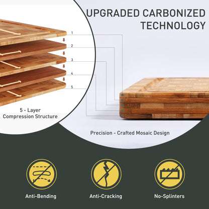 Extra Large Bamboo Cutting Board Non Slip Over Sink Kitchen 2025 First Apartment Essentials Wooden Cutting Board New Home Must Haves Accessories House Warming Decor Housewarming Hostess Host Gifts