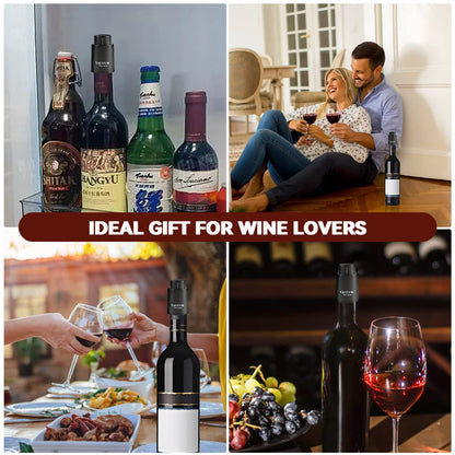 Wine Bottle Stoppers,Real Vacuum Stoppers,Reusable Wine Preserver,Wine Corks Keep Fresh,Best Christmas and Birthday Gifts for Wine Lovers.