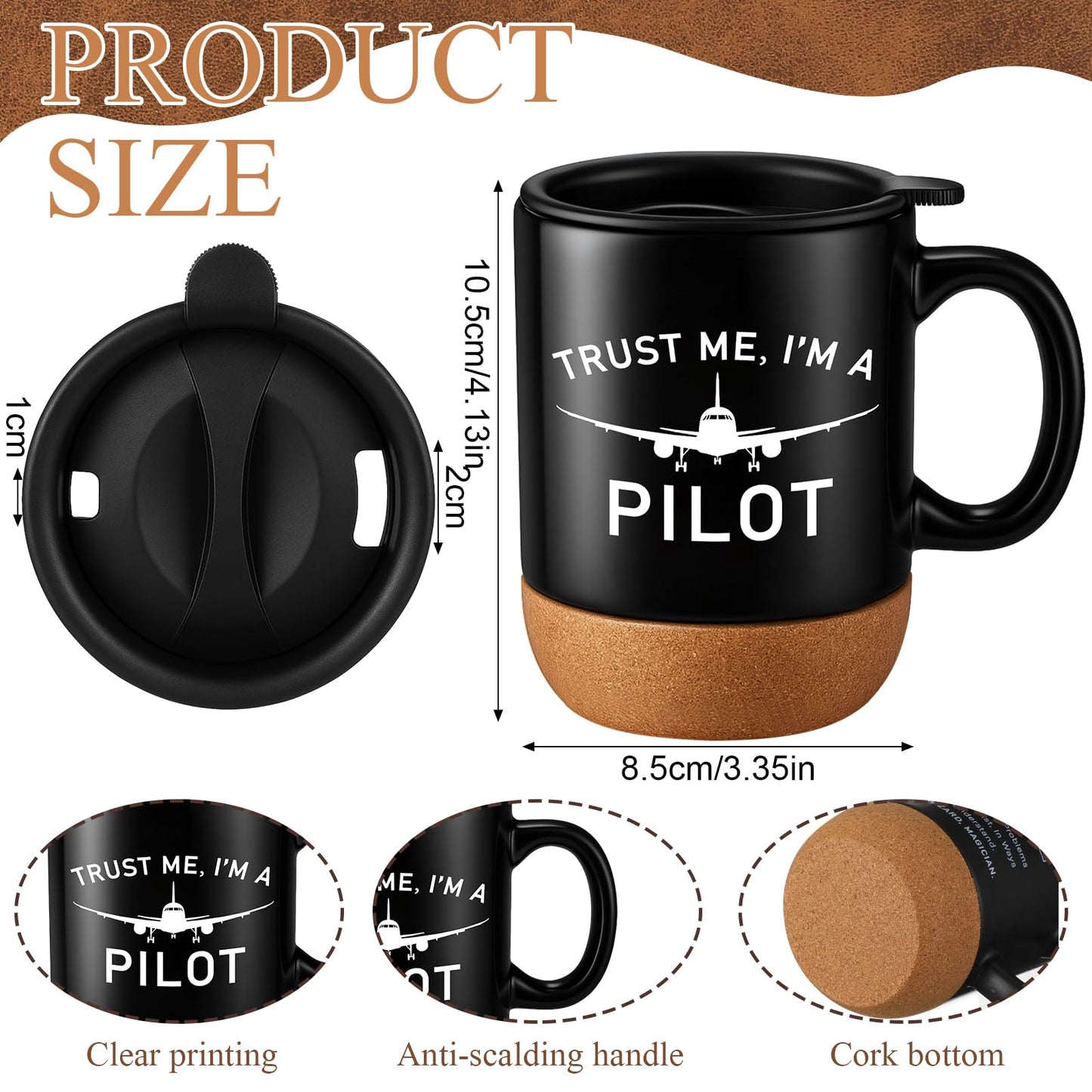 5 Pcs Pilot Gifts for Men Dad's Gifts Set Include Sock and Ceramic Mug Leather Wallet 6 in 1 Multi Tool Pen Keychain Dad Present from Son Daughter Husband Present