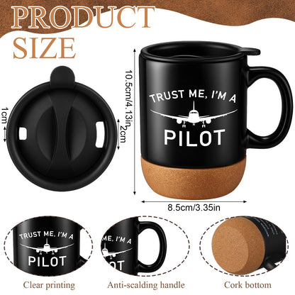 5 Pcs Pilot Gifts for Men Dad's Gifts Set Include Sock and Ceramic Mug Leather Wallet 6 in 1 Multi Tool Pen Keychain Dad Present from Son Daughter Husband Present