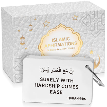 Ramadan Gifts, Islamic Decor 30 Daily Reminders Cards with Quranic Verses, Muslim Islamic Gifts for Men Women, Ramadan Decorations for Home, Eid Gift (quranic)