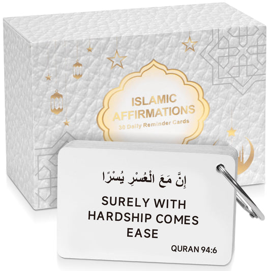 Ramadan Gifts, Islamic Decor 30 Daily Reminders Cards with Quranic Verses, Muslim Islamic Gifts for Men Women, Ramadan Decorations for Home, Eid Gift (quranic)