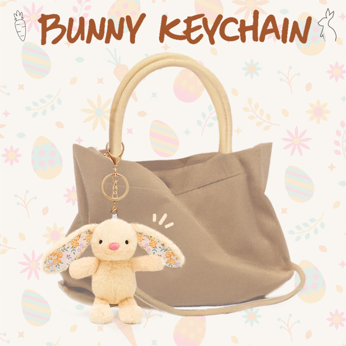 LUICONMO Teen Easter Basket Stuffers, Easter Gifts for Women Teens Adults Cute Bunny Plush Keychain Gifts for Teens Girl with Ceramic Carrot Candle Easter Gifts for Teen Girls Boys