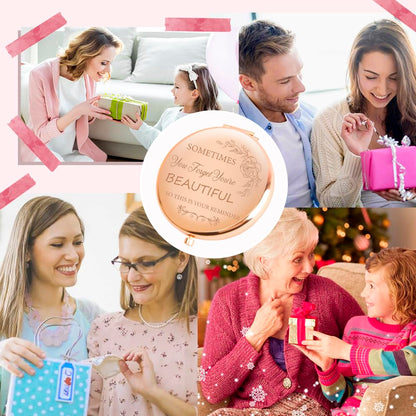 Gifts For Women,Inspirational Birthday Graduation Positive Motivational Retirement Travel Friendship Womens Day Thoughtful Unique Christmas Valentines Day Ideas Gifts Baskets for Women Compact Mirror