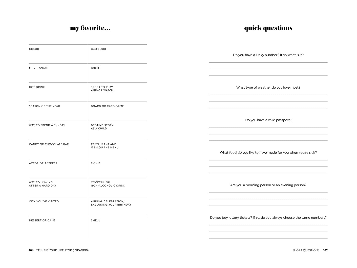 Tell Me Your Life Story, Grandpa: A Grandfather’s Guided Journal and Memory Keepsake Book (Tell Me Your Life Story® Series Books)