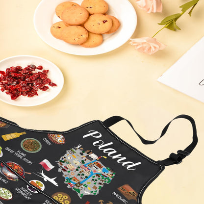 Poland Country Map Europe Cuisine Lover Kitchen Apron Mom Dad BFF Polish Food Cooking Travel Apron