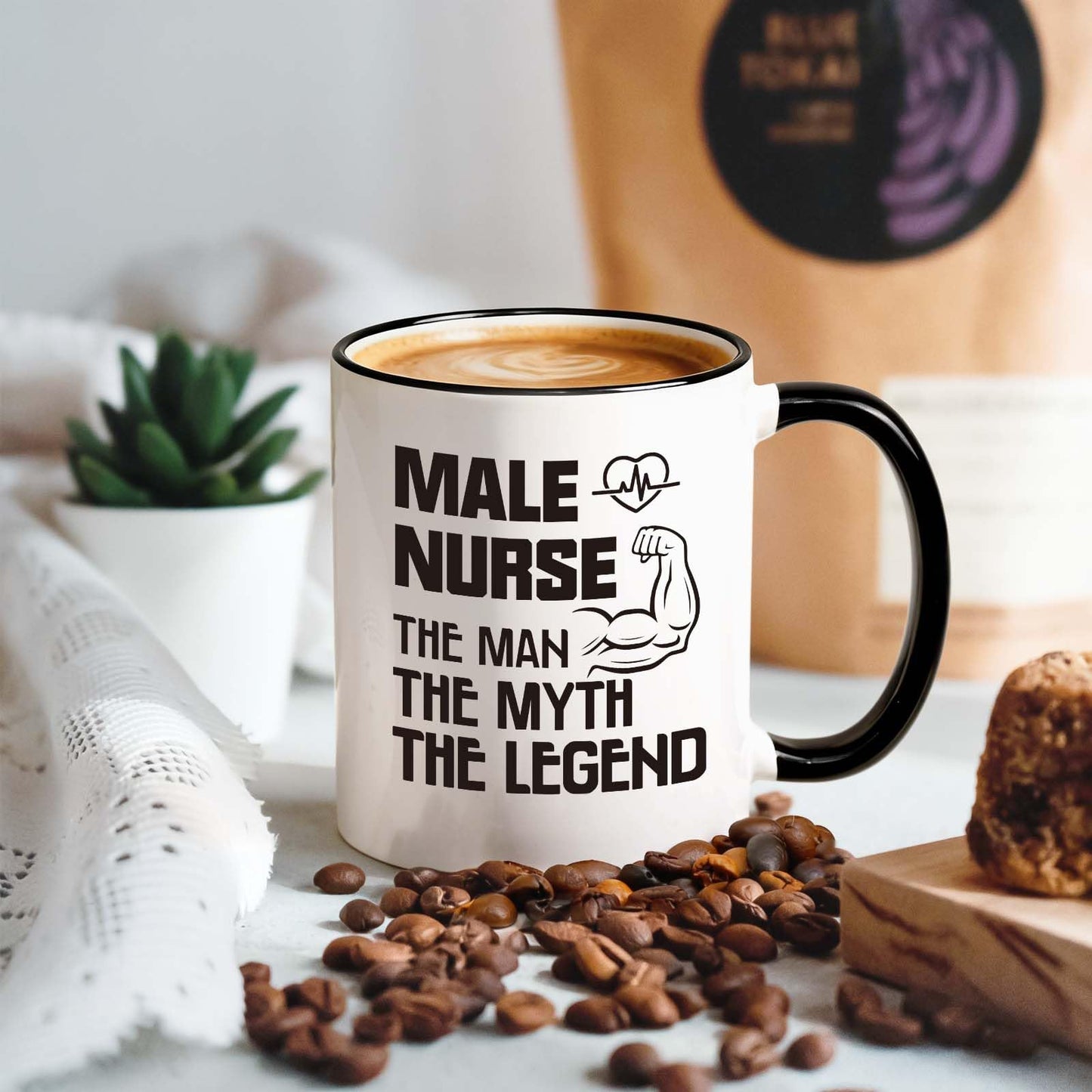 YHRJWN Male Nurse Gifts, The Man The Myth The Legend Mug, Nurse Gifts for Men, Graduation Birthday Nurses Appreciation Gift for Male Nurses, Colleague, Friends, 11 Oz Coffee Mug