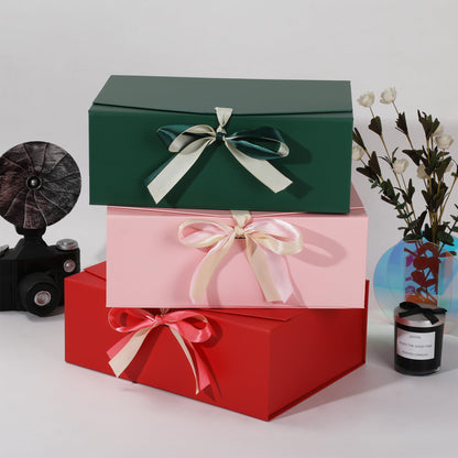 STOBOCTER Gift Box,8x8x4 Gift Boxes with Lids for Presents,Green Magnetic Gift Box for Wrapping,Birthday, Wedding, Bridesmaid Proposal, Christmas,Includes Ribbon,Card