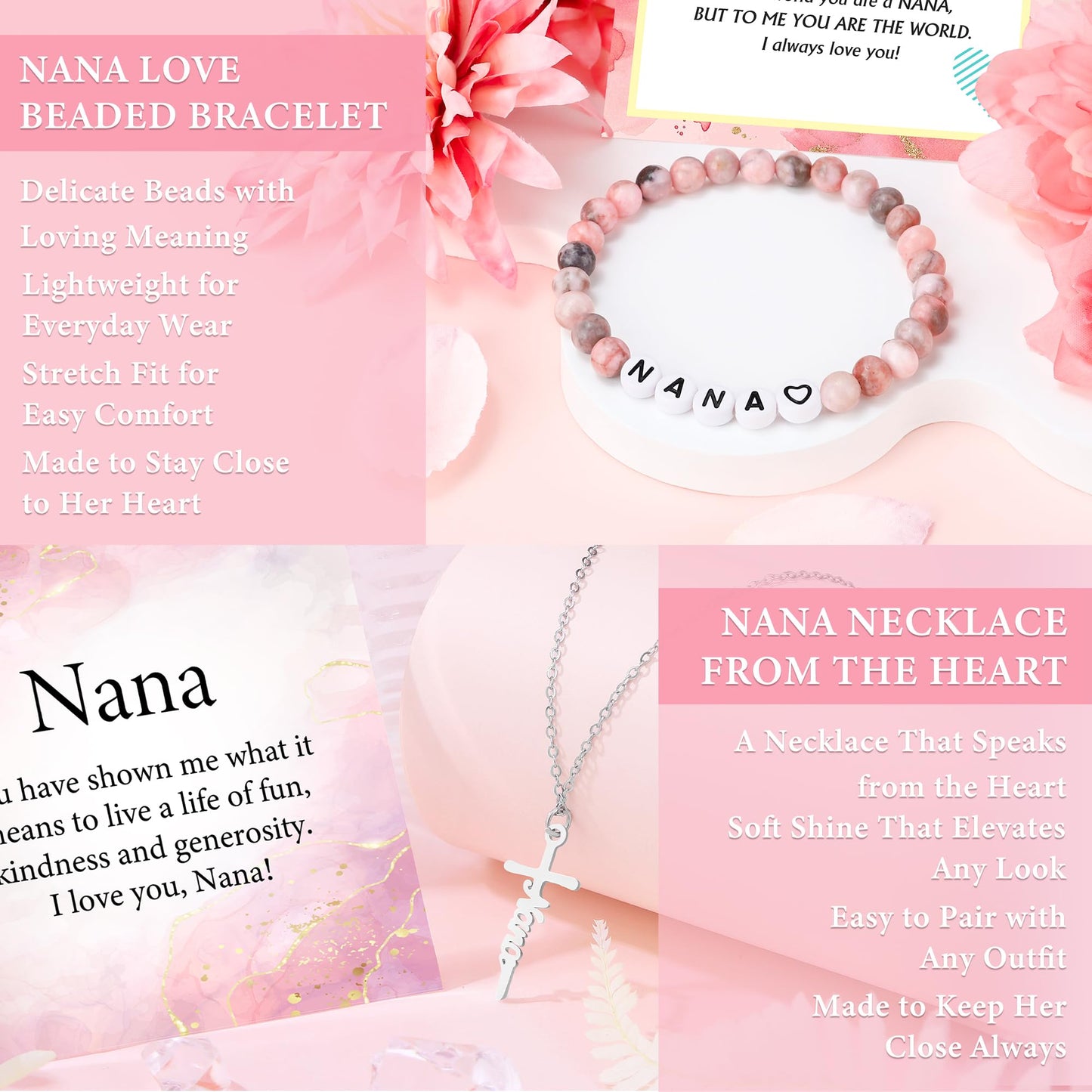 Nana Gifts from Grandkids Nana Birthday Gifts for Women Best Nanas Ever Gift Set from Granddaughter Personalized Great Nanas Favorite Presents Merch Stuff for Happy Birthday Christmas with 16oz Cup