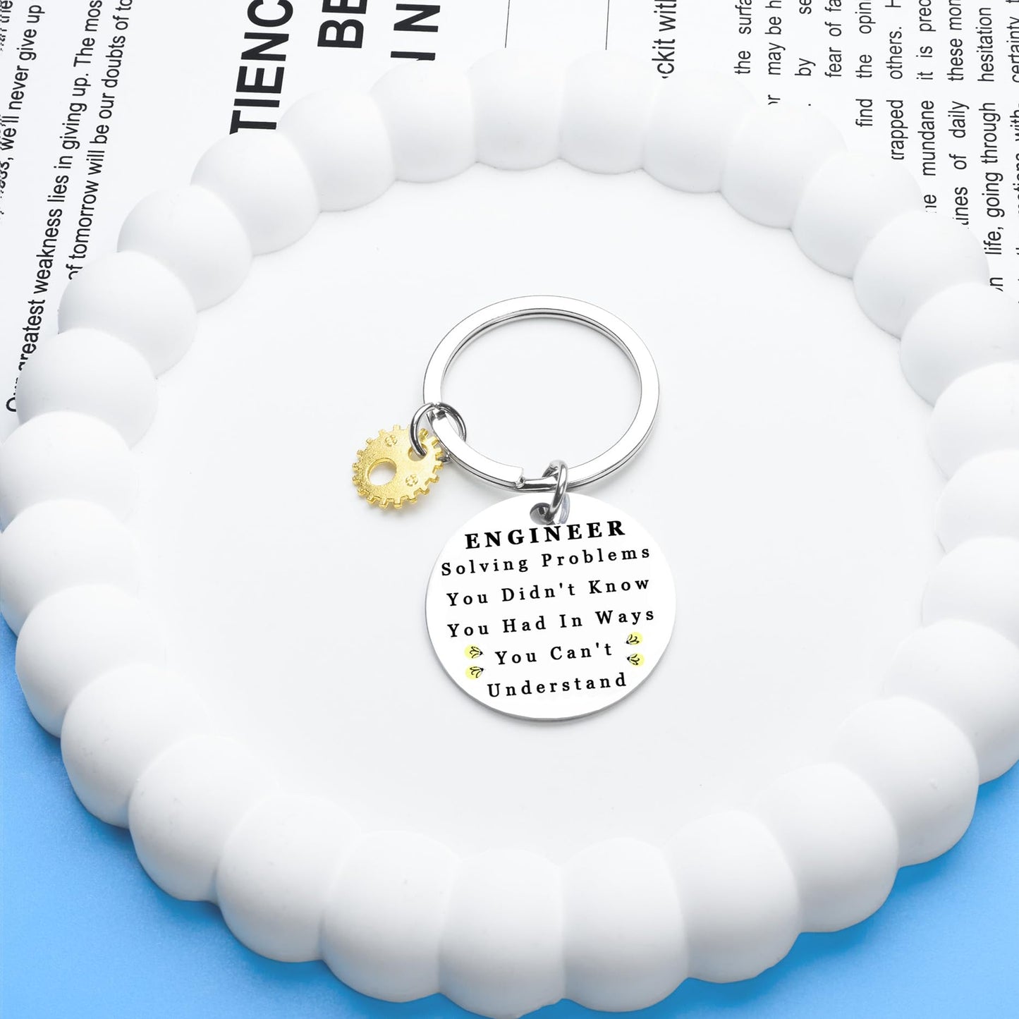 Engineer Gifts, Engineering Keychain for Men Funny, Cool Gifts for Engineers, Graduation Gift for Him, Mathematics Structural Engineering Key Ring
