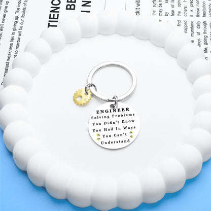Engineer Gifts, Engineering Keychain for Men Funny, Cool Gifts for Engineers, Graduation Gift for Him, Mathematics Structural Engineering Key Ring