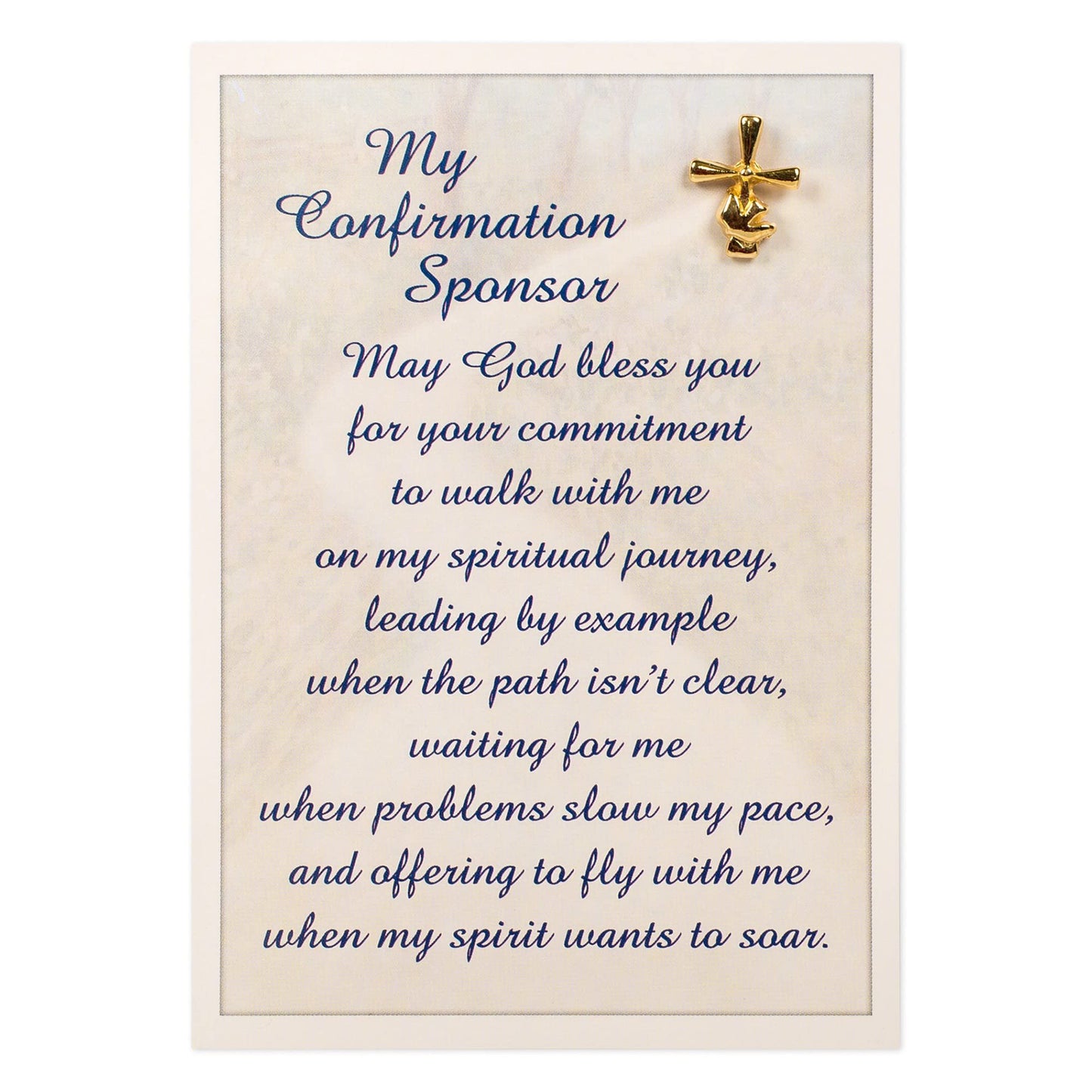 Abbey Gift 3.75" x 5.5" Confirmation Sponsor Pin and Card