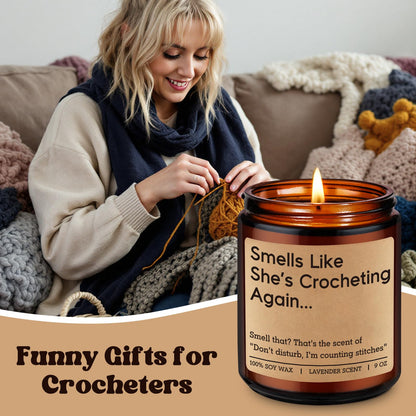 Fairy's Gift Candle Crochet Gifts for Women, Funny Gifts for Crocheters, Knitters, Crochet Lovers - Cool Ideas for People Who Crocheted, Mothers Day, Birthday Crocheting Presents for Knitting Crafter
