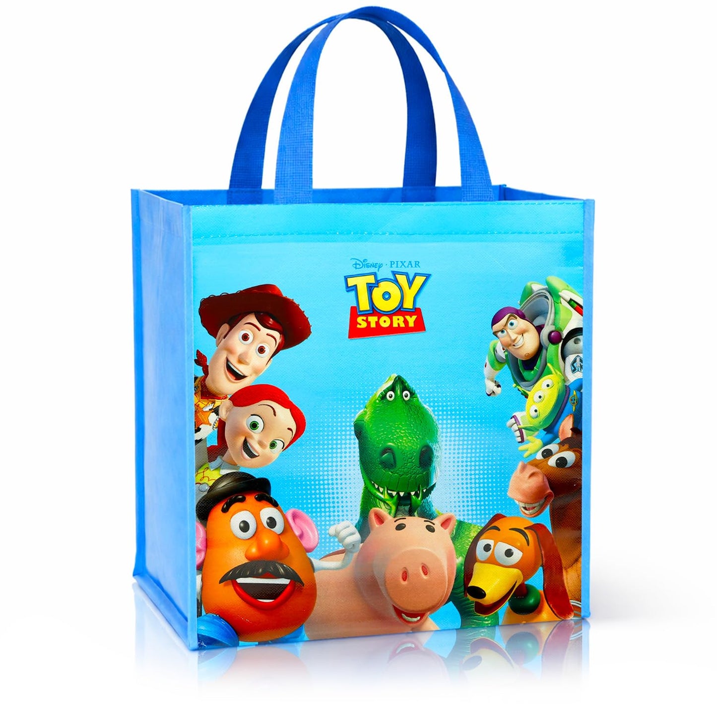 Disney Toy Story Tote Bag Accessories Set with 15" Grocery Bag Featuring Woody, Buzz Lightyear, More | Double-Sided Toy Story Reusable Bags Medium