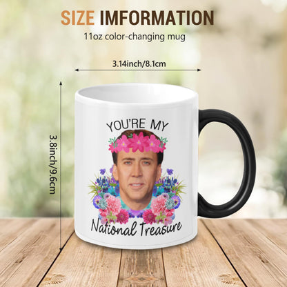 WECE You're My National Treasure Morphing Coffee Mug Heat Reveal Color Change Mug Gift Idea 11 Ounces